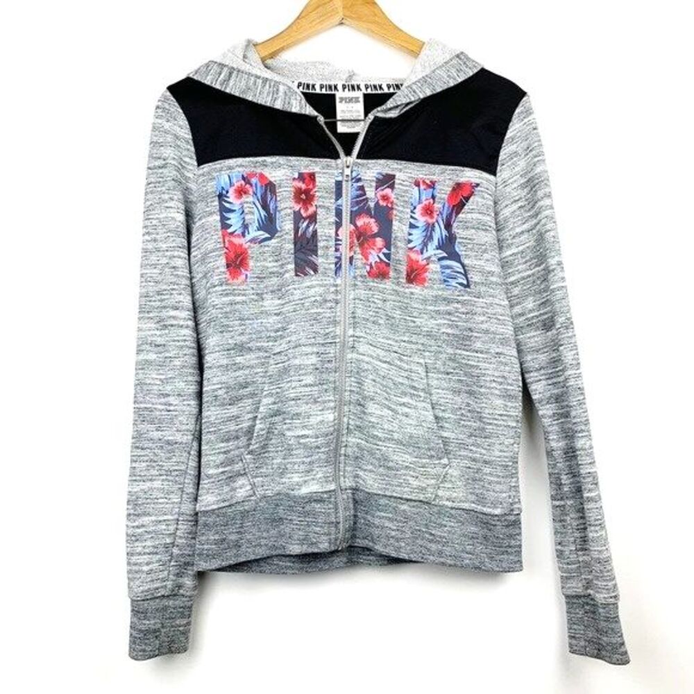 Victoria's Secret Pink Zip Hoodie Marl Tropical